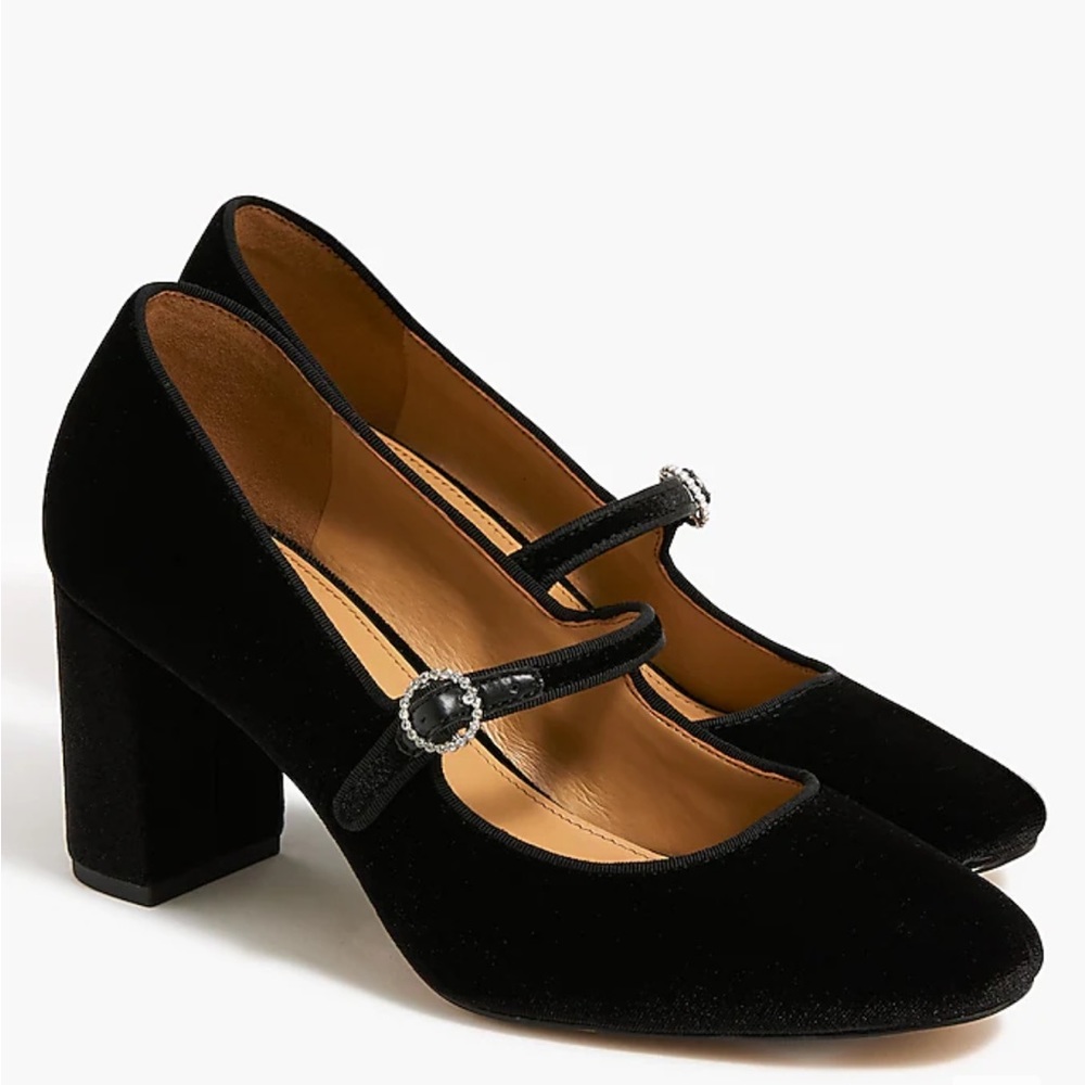 J. Crew Velvet Mary Jane Pumps - NIB